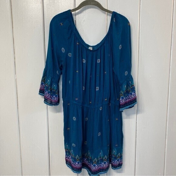 Mudd Women’s Romper with‎ Long Sleeves Size XL Green Floral* - Picture 1 of 7
